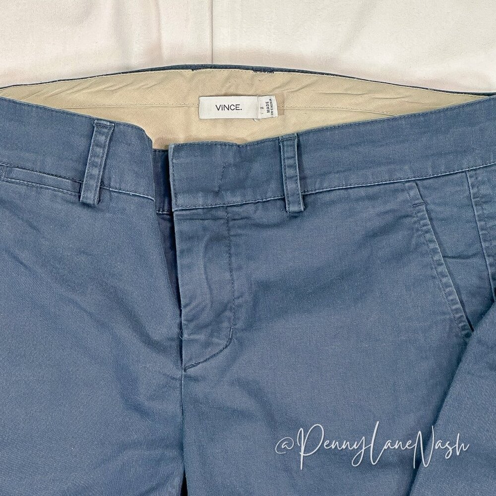 Vince Cuffed Boyfriend Chino Pants Size 2 Blue - Picture 6 of 11
